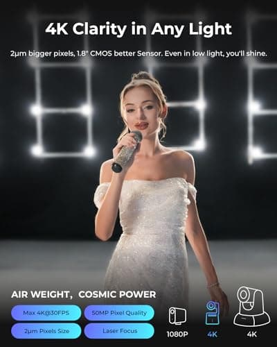 OBSBOT Tail Air NDI Streaming Camera 4K, AI Tracking PTZ Camera with Intelligent APP, Gesture Control, HDMI/USB-C/Wireless Webcam, Video Camera Live Stream for YouTube, Church, Worship, Creator, etc. 7