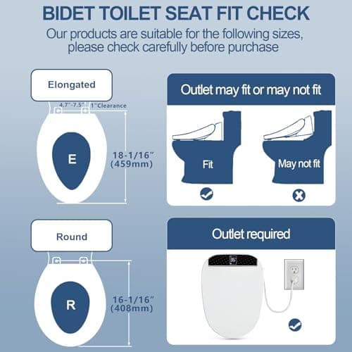 Combier CMA210S-B Bidet Toilet Seat With Turbo Wash, Wireless Remote and Side Panel, The heated Toilet Seat Have Adjustable Heated Seat, Warm Water, Air Dryer & Multiple Spray Modes(Elongated) 6