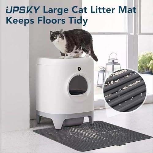 UPSKY Cat Litter Mat, Large Kitty Litter Trapping Mat Soft on Kitty Paws, Litter Box Mat Keep Floor Clean, 31" x 24" Waterproof and Washable Trapping Mats Catcher Pad for Scatter Control 7
