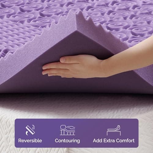 Mattress Topper Queen - 2 Inch 5-Zone Gel Infused Memory Foam Mattress Topper Queen Size, CertiPUR-US Certified 5