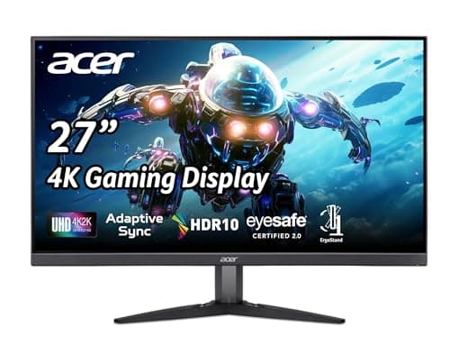 acer Nitro 27 Inch UHD 3840 x 2160 IPS PC Gaming Monitor | Adaptive-Sync Support (FreeSync Compatible) | 4ms (G to G) | HDR10 | 99% sRGB | One Display Port 1.2 & Two HDMI 2.0 | KG272K Lbmiipx