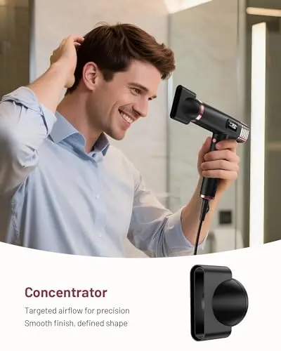 Dual Voltage Ionic Hair Dryer with Diffuser - 1875W High-Speed Blow Dryer for Women, Fast Drying, No Heat Damage, Low Noise, Lightweight, European Travel 110V-120V/220V-240V, Gifts for Women 6