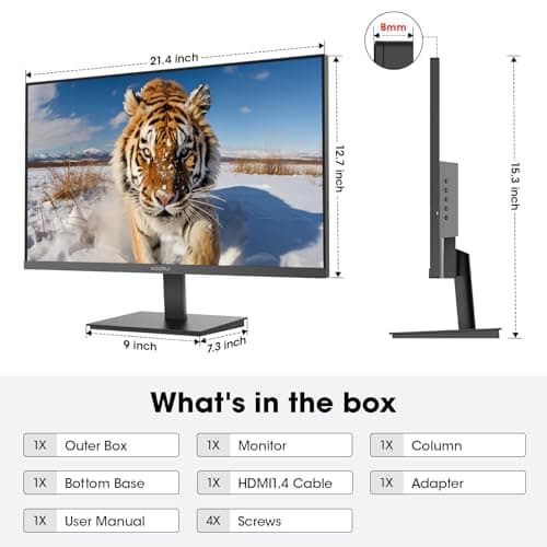 KOORUI 24 inch Monitor 120Hz, Full HD 1920 * 1080p IPS Ultra-Thin Computer Monitor, 99% SRGB Color Gamut, VESA 100 * 100mm Mountable,Tilt Adjustable,HDMI & VGA Ports,Black, E2411H 7