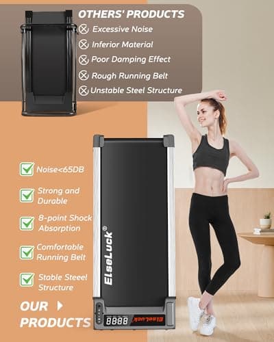 Walking Pad Treadmill, Under Desk Treadmill for Home and Office with Remote Control, Portable 2.5 HP Walking Jogging Running Machine in LED Display 6