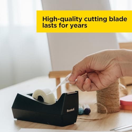 Scotch Desktop Tape Dispenser, Black, 2.7 in. x 2.7 in. x 6.4 in., 1 Tape Dispenser, Polystyrene (PS) 6