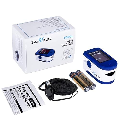 Zacurate Fingertip Pulse Oximeter Blood Oxygen Saturation Monitor with Batteries and Lanyard Included (Sapphire Blue) 5