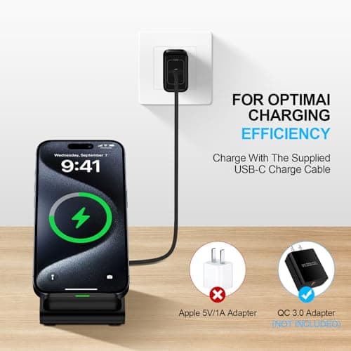 Samsung Wireless Charger Fast Charging Stand Desk Phone Charger Stand Android Charging Station for Samsung Galaxy S24 Ultra S24+ S24 S23 FE S22 S21 S20 S10 S9 S8,iPhone 15 Pro Max Plus 14 with Adapter 7