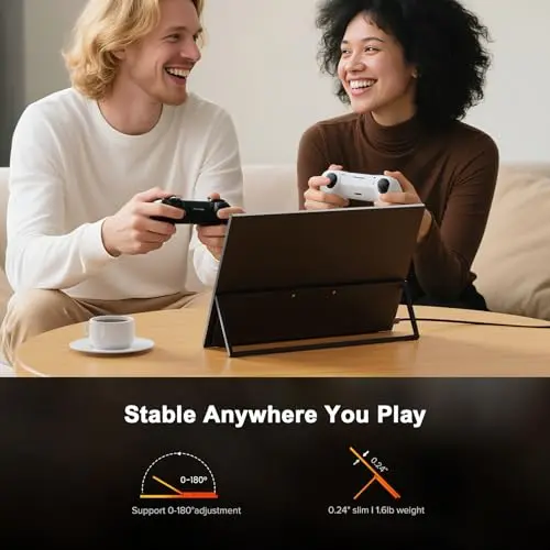 UPERFECT 2.5K 240Hz QLED Portable Monitor, 16" 2560x1600 QHD 100% DCI-P3 400 Nits Portable Gaming Monitor w/Stand & VESA, Adaptive Sync HDMI 2.1 External Screen for Laptop PC Phone Game Console 6