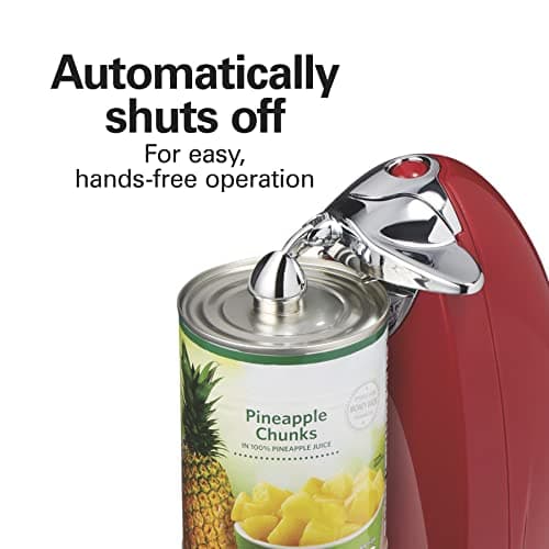Hamilton Beach Electric Automatic Can Opener with Auto Shutoff, Knife Sharpener, Cord Storage, and SureCut Patented Technology, Extra-Tall, Red 5