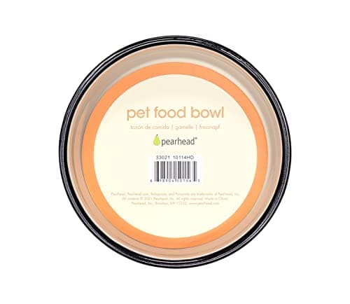 Pearhead Ceramic Cat Bowl, Holds 12 oz, Whisker-Friendly Pet Dish for Food and Water, Cute Cat Face Design 10