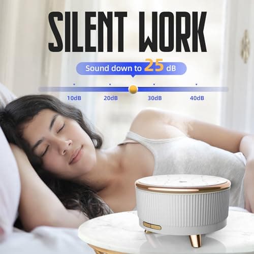 500ML Large Capacity Essential Oil Diffuser, Ultrasonic Aromatherapy Diffuser with 7 Color LED Lights with Remote Control, Cool Mist Humidifier, Timed Mist, Auto Shut-Off (White) 5