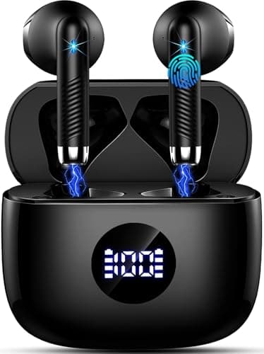 Wireless Earbuds, Bluetooth 5.4 Headphones HiFi Stereo, in Ear Earphones with 4 ENC Noise Cancelling Mics, 40H Playtime Ear Buds with Mini Case, IP7 Waterproof Bluetooth Earbuds with LED Display
