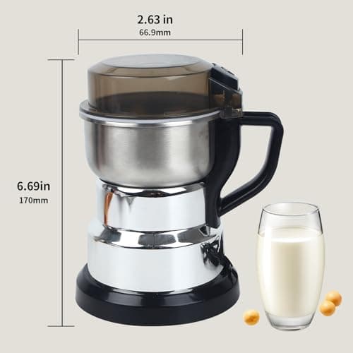 Huitban Electric Coffee Grinders，150-300w Silver Spice Grinder, One-Button Operation to Grinder Coffee Beans, Spices, Dry Herbs, Nuts, etc.1 Plastic Brush and 1 Plastic Spoon Included 6
