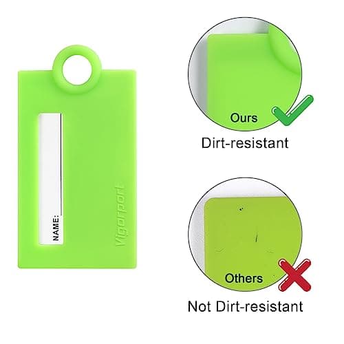 Vigorport Initial Luggage Tags for Suitcase, 3 Pack Bright Silicone Bendable Tags with Privacy Name Card for Travel Sports Easy Identification(Letter A) 6
