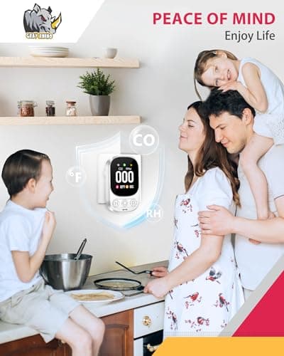 Carbon Monoxide Detectors Plug in Wall, Portable Carbon Monoxide Detector with Alarm,3 in 1 Travel CO Detector Humidity Temperature Meter, Mini Co Gas Monitor Home Hotel Trip Camp RV 7