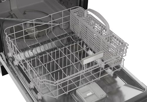Sharp SDW6504MS Stainless Steel Dishwasher, 24-inch Pocket Handle, 52 dB, Hybrid Tub, 12 Place Settings, 5 Cycles, Heated Dry 6