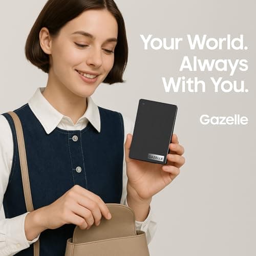 GAZELLE High-Speed 500GB Ultra Slim Portable External Hard Drive - 2-in-1 Type C & USB 3.0, Compatible with PC, Mac, Laptop, PS4, Xbox, iPad, Tablet, Mobile (Black) - 1 Year Warranty 5