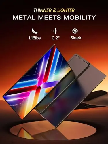 UPERFECT Mini LED Portable Monitor 14" 2.5K | 1500 Nits | 2560x1600 | 10000:1 Contrast | 1ms Freesync Portable Monitor for Laptop w/Stand & VESA, Slim Travel Screen for PC Phone Game Consoles 5