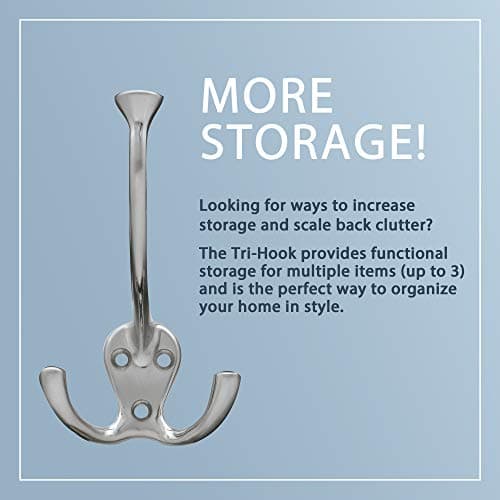 129848 Coat Rack, 27-Inch, Wall Mounted Coat Rack with 5 Decorative Hooks, Satin Nickel and White 7