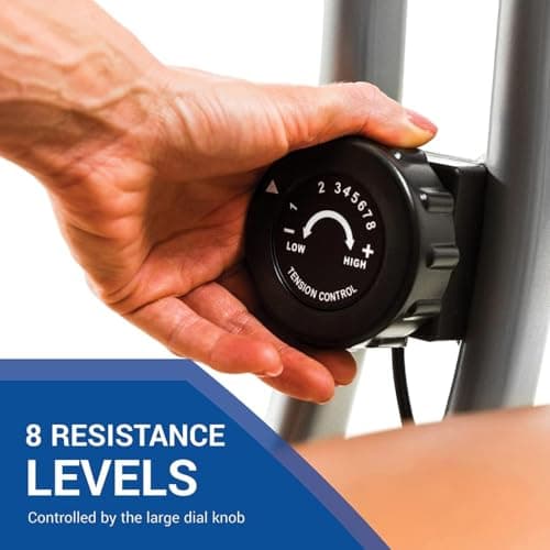 XTERRA Fitness Folding Exercise Bike, 225 LB Weight Capacity, Cordless, Battery Powered with Solid X-Frame Folding Design, Padded Seat and Handlebars, Adjustable Foot Straps, 8 Levels of Resistance 7