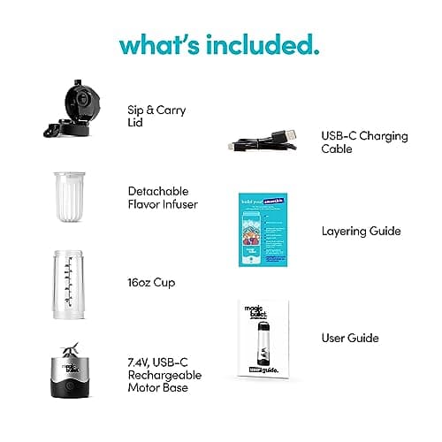 magic bullet Portable Blender MBPB50100 Silver, 16 oz 7