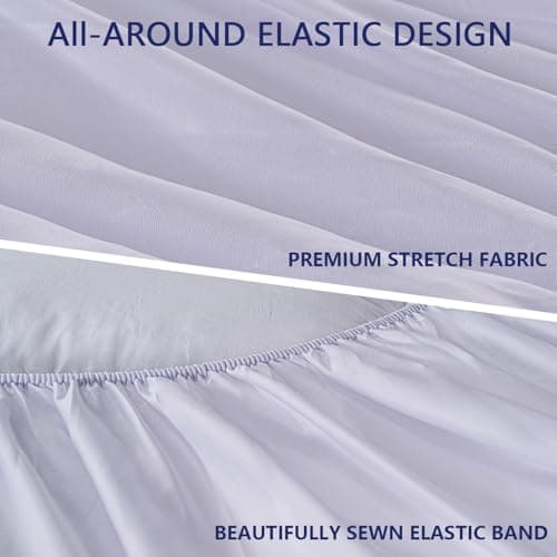 Marine Moon Mattress Topper Queen, Cooling Plush Bed Thick Pillow Top Pad, Hotel Quality Down Alternative for Queen Size with Deep Pocket,Soften Hardened Bed 7