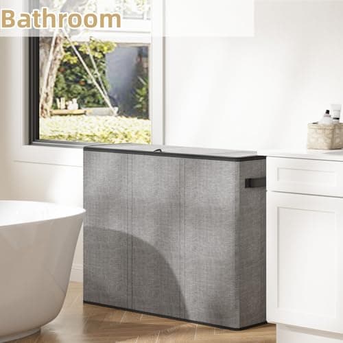 Optish 180L Laundry Hamper 3 Section, Large Laundry Hamper with Lid, Dirty Clothes Hampers with Handles, Laundry Basket Organizer for Laundry, Bedroom, Bathroom, Laundry Sorter Baskets, Grey 5