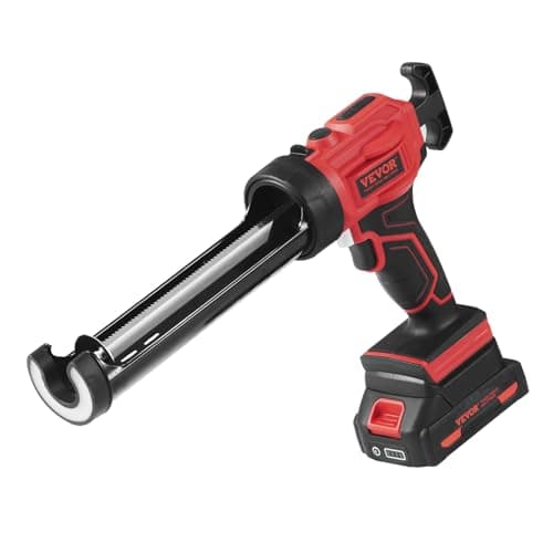 VEVOR Cordless Caulking Gun 10oz/300ml, 20V Electric Caulking Gun with 4 Adjustable Speeds, Anti-Drip Battery Powered Adhesive Caulk Gun & 2.0AH Battery, Fast Charger, LED Light for Filling, Sealing