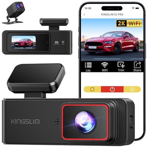 Wireless Dash Cam Front and Rear 2K, WiFi APP Dash Camera for Cars with 1.5'' Screen, Mini Dashcam Front and Back Support G-Sensor/Time Lapse 2 Kinds Parking Monitor