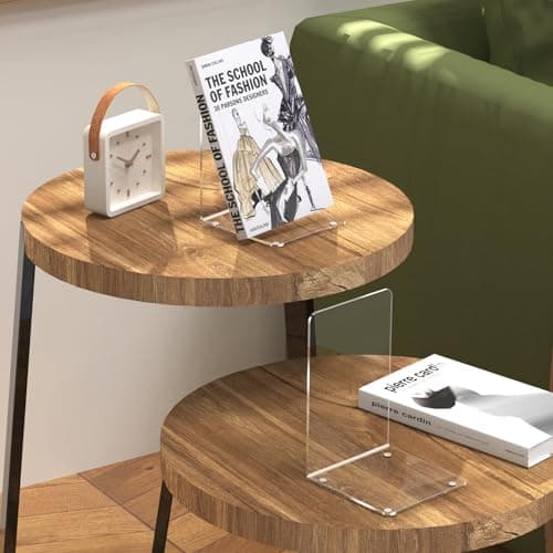 Acrylic Bookends 4 Pcs, Clear Book Ends for Shelves, Transparent Bookend Organizer, Book Holder Stand Decorative, Book Stoppers for Heavy Duty Books, CD, File, Video Games 6