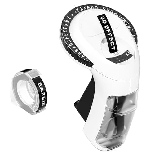 EazeID Embossing Label Maker Machine with Tape-Waterproof, Manual Embossed Label Maker Black, Handheld Vintage Labeler Portable 3D Embosser for Home Office School Scrapbooking Supplies