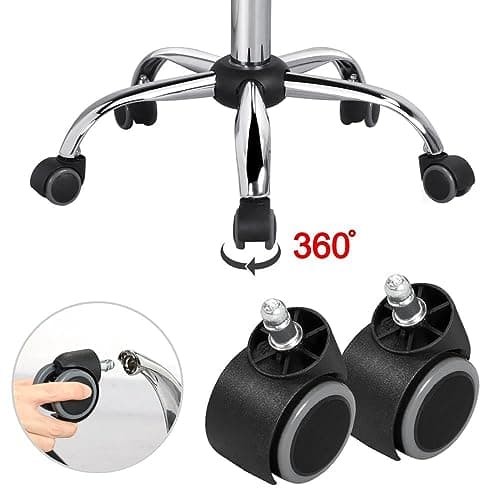 Yaheetech Adjustable Task Chair PU Leather Low Back Ribbed Armless Swivel Black Desk Chair Office Chair Wheels 7