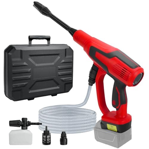 RexLeLXB Cordless Pressure Washer Compatible with Milwaukee 18V Battery, 380W Brushless Motor High Pressure Washer 653PSI, 0-180°Rotating Nozzle Portable Power Washer for Car, Floor, Garden(Tool Only)
