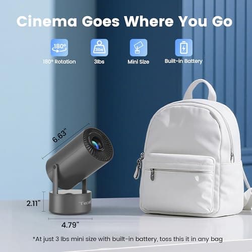 Tecaki Projector, Home Use, Android TV and APP Compatible, 270° Rotation, Ceiling Projection, Auto Keystone Correction, Bluetooth 5.2 Electric Focus K8 (3 Only WIFI and Bluetooth) 8