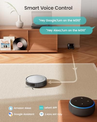 Lefant M310 Robot Vacuum Cleaner– 4500Pa Suction, Ultra-Slim & Quiet, PreciSense Obstacle Avoidance, WiFi/App/Voice Control, 160-Min Runtime, Self-Charging – Ideal for Pet Hair & Hard Floors (Gray) 7