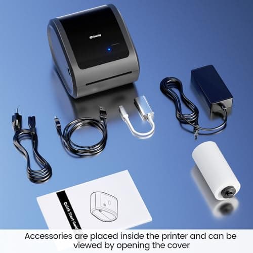Omezizy Bluetooth Shipping Label Printer 4x6 - D520BT Thermal Label Printer for Small Business, Thermal Printers with Built-in Label Holder, Compatible with USPS, Tiktok, Amazon 9