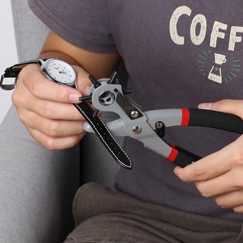 UNCO Leather Hole Punch Tool - Multi Size Punch for Belts & Leather - Belt Punch for Leatherwork 7