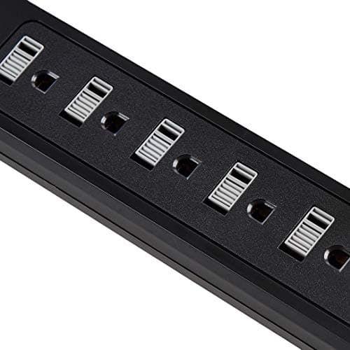 Amazon Basics Surge Protector Power Strip with 6 Outlets, 2 USB Ports, 1000 Joule, 6-Foot Cord Length, Black 4