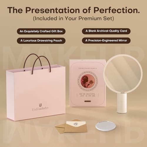 UieSian Asdys Lighted Makeup Mirror 10X Magnification, Dimmable Touch Control Vanity Mirror, Portable Travel Desk Mirror with Stand, Birthday Valentine's for Women Girlfriend Wife Mom Daughter 5