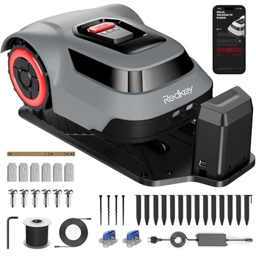 Redkey MGC1000 Robot Lawn Mower with 390ft Boundary Wires for 0.12 Acre (1/8 Acre), 45% Slope, 70Mins Runtime, Auto Recharge, Automatic Robotic Lawn Mower w/Precise Location & Breakpoint Detection 9