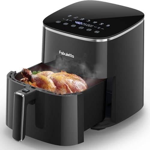 FABULETTA Air Fryer 11-in-1, 6QT Airfryer 450F Max Crisp, Nonstick Basket, Diswasher Safe, Shake Reminder for Roast, Bake, Dry, Reheat, Frozen, Broil, Proof-Black