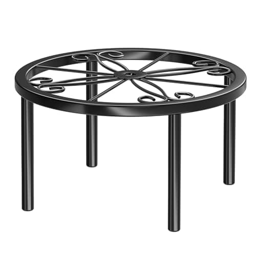 6.7 IN Plant Stand 1 PIC Metal Flower Pot Holders Indoor Tall 3.5'' Plant Rack Plant Riser Plant Shelf Accessories For Living Room Balcony Round Black