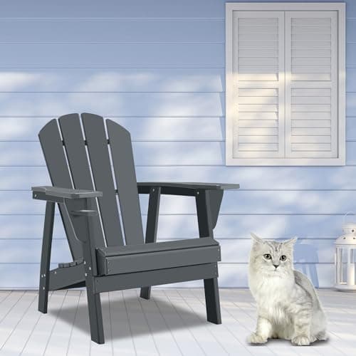 Restcozi Adirondack Chairs, HDPE All-Weather Adirondack Chair, Fire Pit Chairs (Classic, Grey) 7