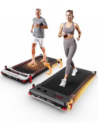 Walking Pad Treadmill, Anylife Incline Walking Pads Under Desk 330lb Capacity, 2.5HP Portable Treadmills for Home, Compact Treadmill Small Running Pad with LED Display, Remote Control, White Black