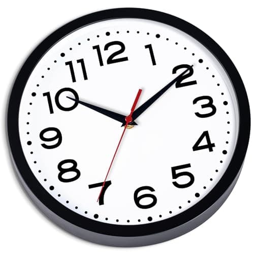 DAXSMY Wall Clock Silent Non-Ticking Modern Clock Battery Operated 8 Inch Small Classic Analog Decorative for Kitchen, Living Room, Office, Bedroom, Bathroom (Black) 5