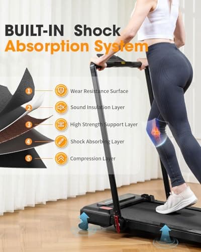 Large Walking Pad with Handle Bar, 17" Widened Running Belt, 15% Incline Treadmill, 4MPH/7.6MPH, 3.0 HP Treadmill with 380lbs Capacity, Remote and App Control 8