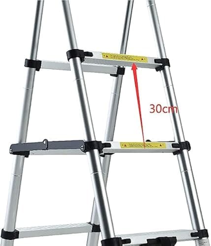 Qimu A-Frame Extension Step Ladder Aluminum Telescoping 4+5 (6.6ft + 7.5ft) Herringbone Lightweight Portable Multi-Purpose Telescopic Anti-Slip 330lbs Load Capacity 7