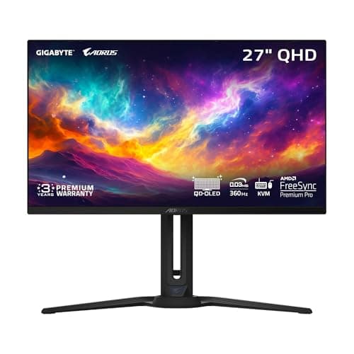 GIGABYTE - AORUS FO27Q3-27" QD OLED Gaming Monitor - QHD 2560x1440-360Hz - 0.03ms GTG - AMD FreeSync Premium Pro - Type C KVM - HDMI, DP, Type C - Height Adjustable - Black