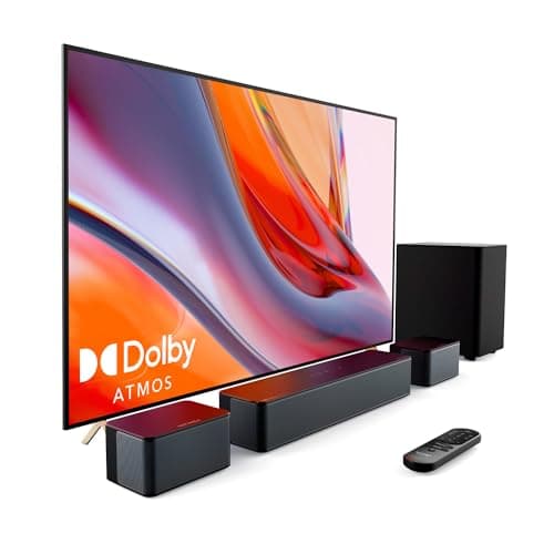 ULTIMEA 5.1 Home Theater Sound Bar Compatible with Dolby Atmos, Peak Power 410W, Sound Bars for Smart TV with Subwoofer, Surround Sound System, Adjustable Surround and Bass, Poseidon D60(Renewed)