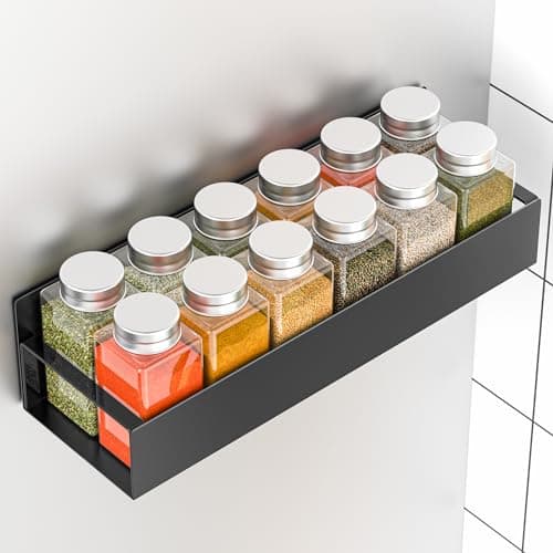 Hleelomi 6 Pack Magnetic Spice Rack Organizer Storage for Refrigerator and Oven, Fridge Organizers and Shelf 6